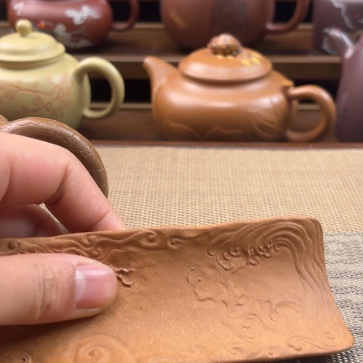 紫砂茶壶原矿天青霜枫寒江