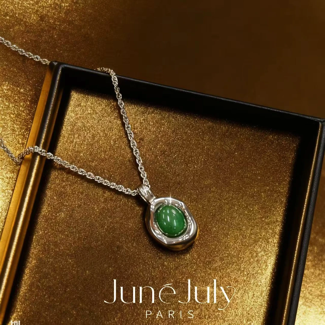 铜合金项链 JuneJuly 新中式吊坠项链1118绿色