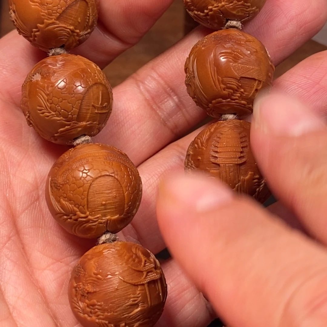 路***间橄榄核手串/手链2.0铁核正圆风景