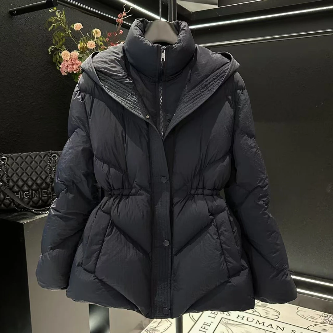 2024冬季新款高级感假两件收腰显瘦加厚保暖羽绒服拼百搭外套