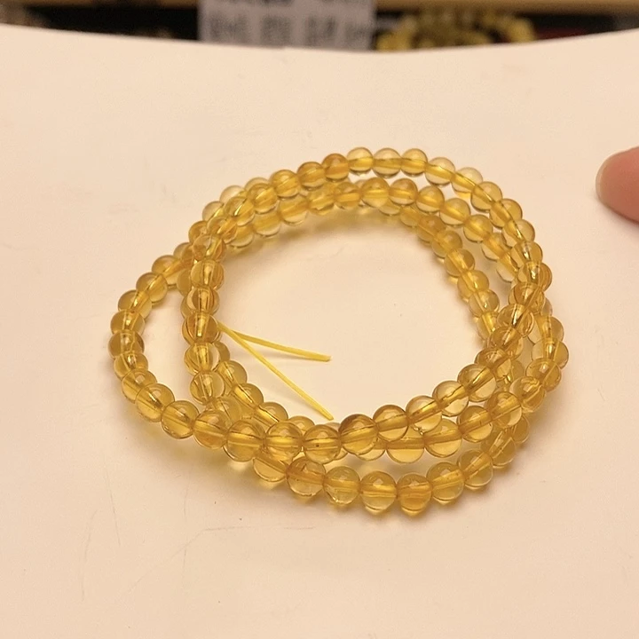 黄晶手串未镶嵌5.5mm黄水晶108颗