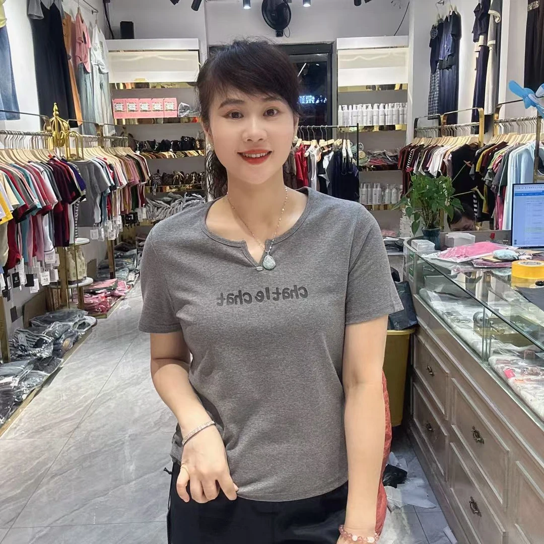 17-9079休闲V领T恤