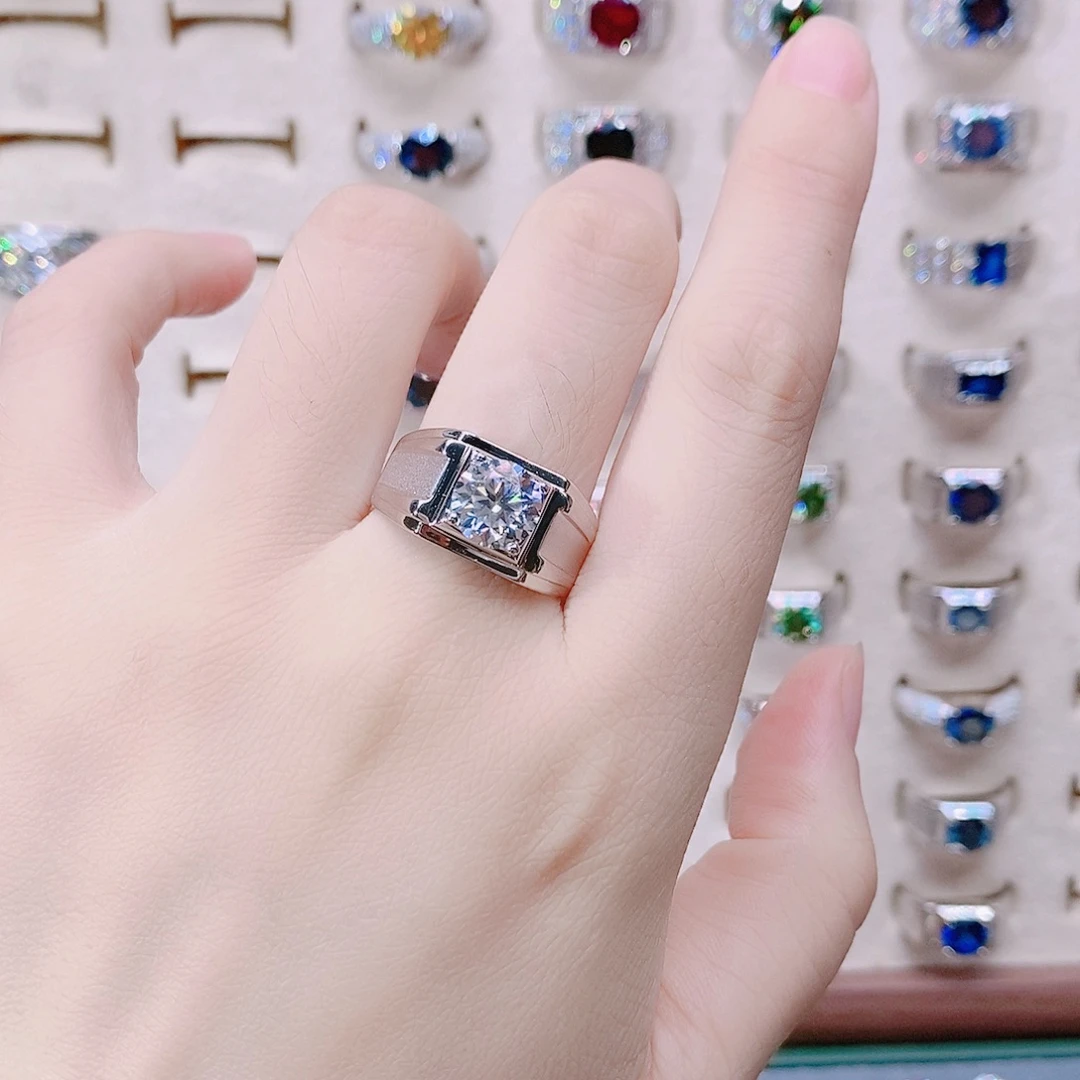 925银爵士男戒2克拉升级顶配钻17号