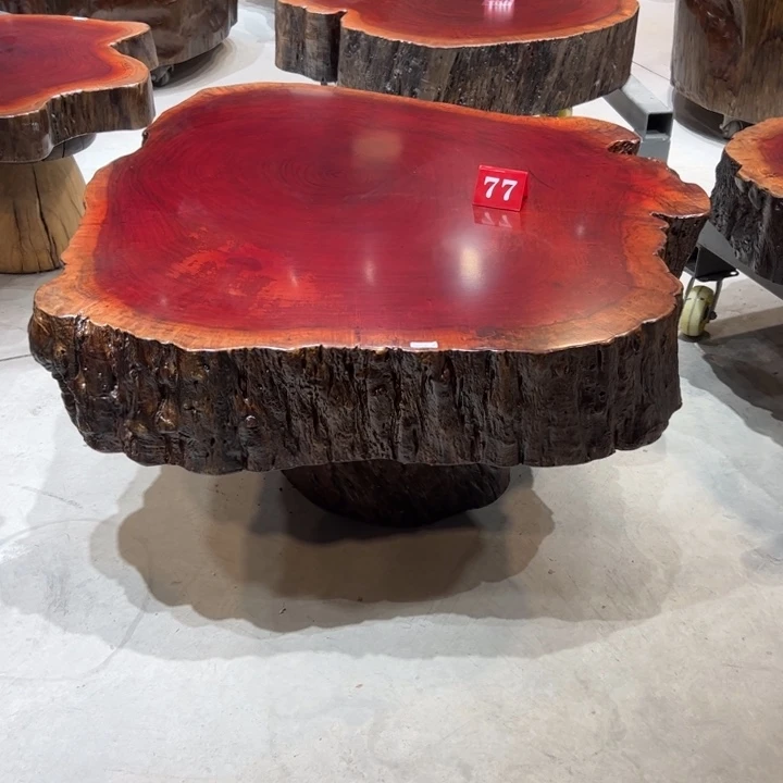 放***念木原木树墩桌+底座 发东莞