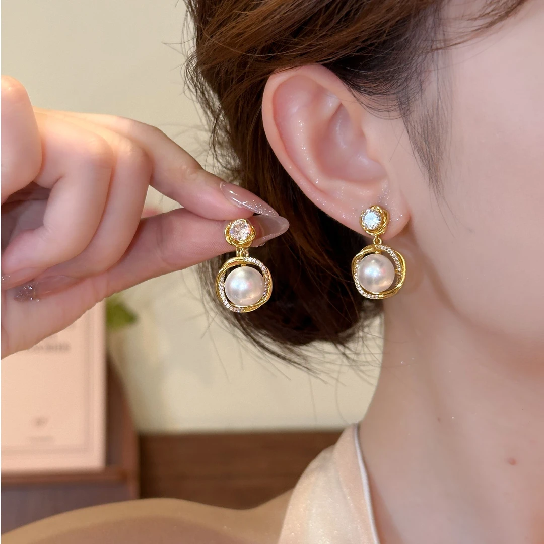 铜合金耳饰 百搭时尚修饰脸型无耳洞蚊香盘耳夹小香风气质网红