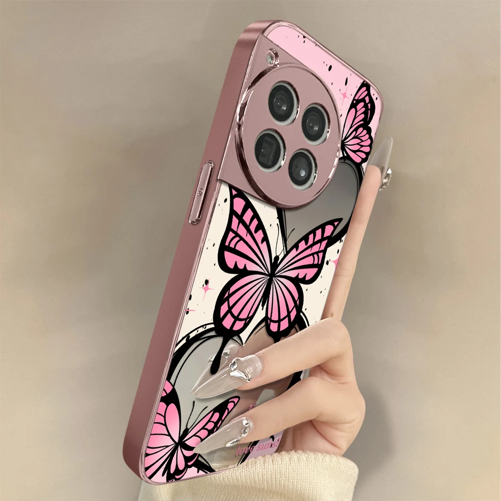 爱心蝴蝶适用一加ace5手机壳新女款小众全包防摔高级感个性保护套