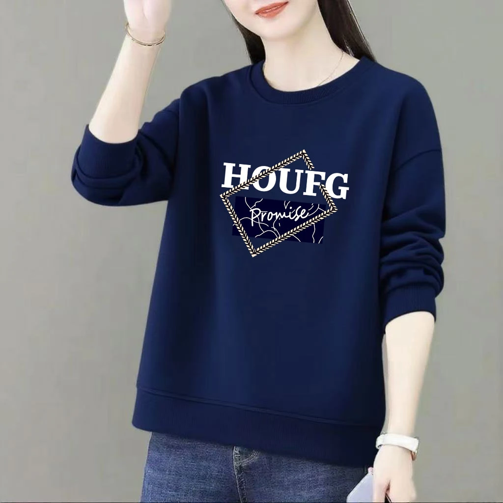 女款爆款2025新款大码卫衣胖mm时尚宽松显瘦百搭长袖卫衣T恤