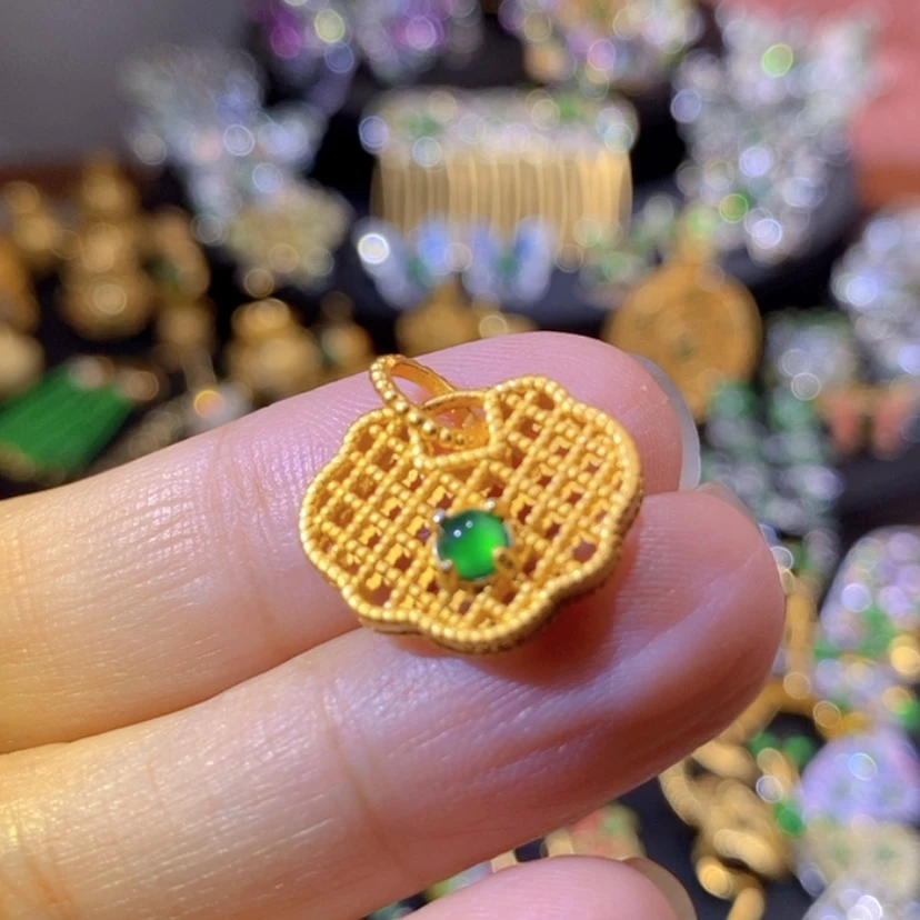 【闪购商品】银S925镶嵌挂件翡翠