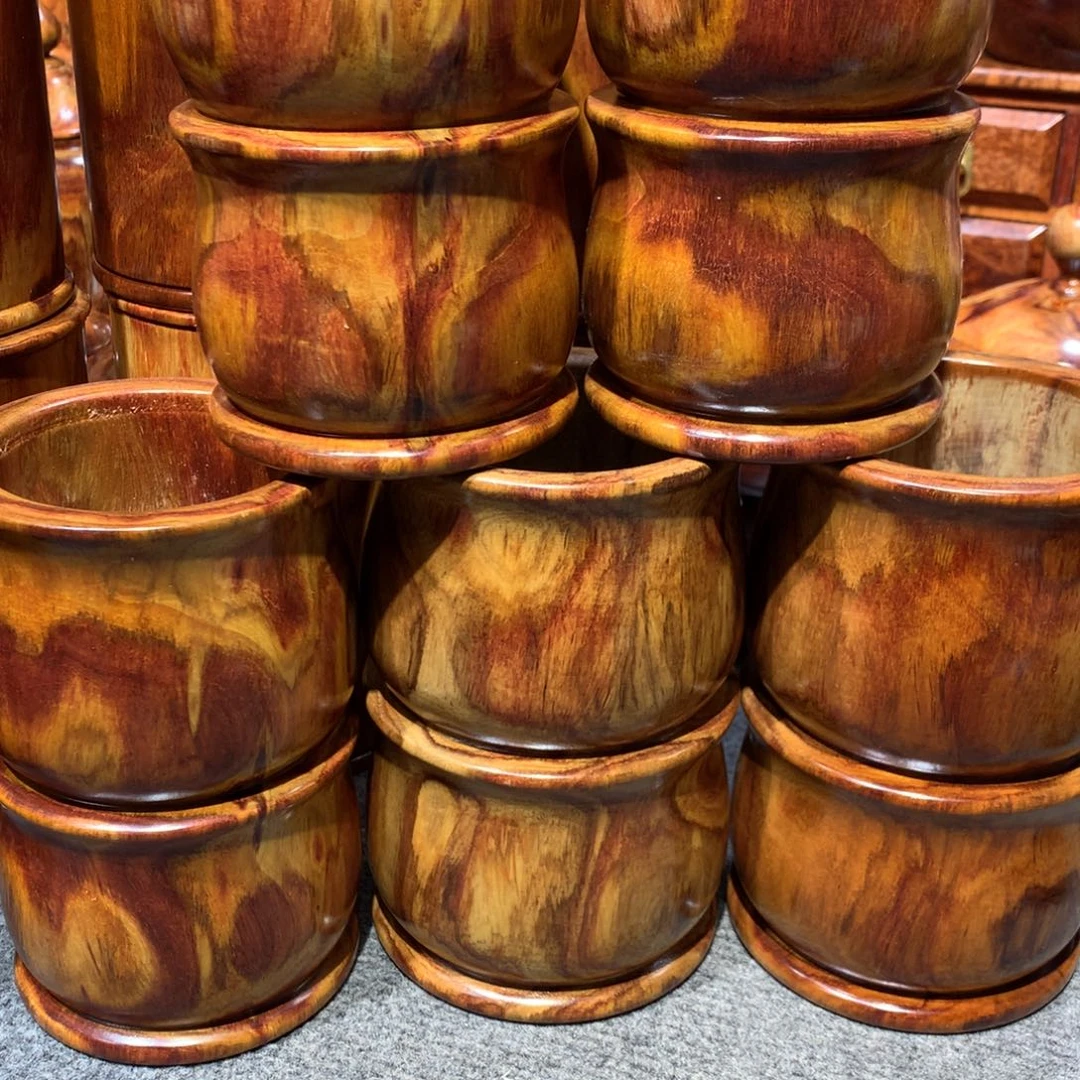 文***文木越黄竹节整木笔筒