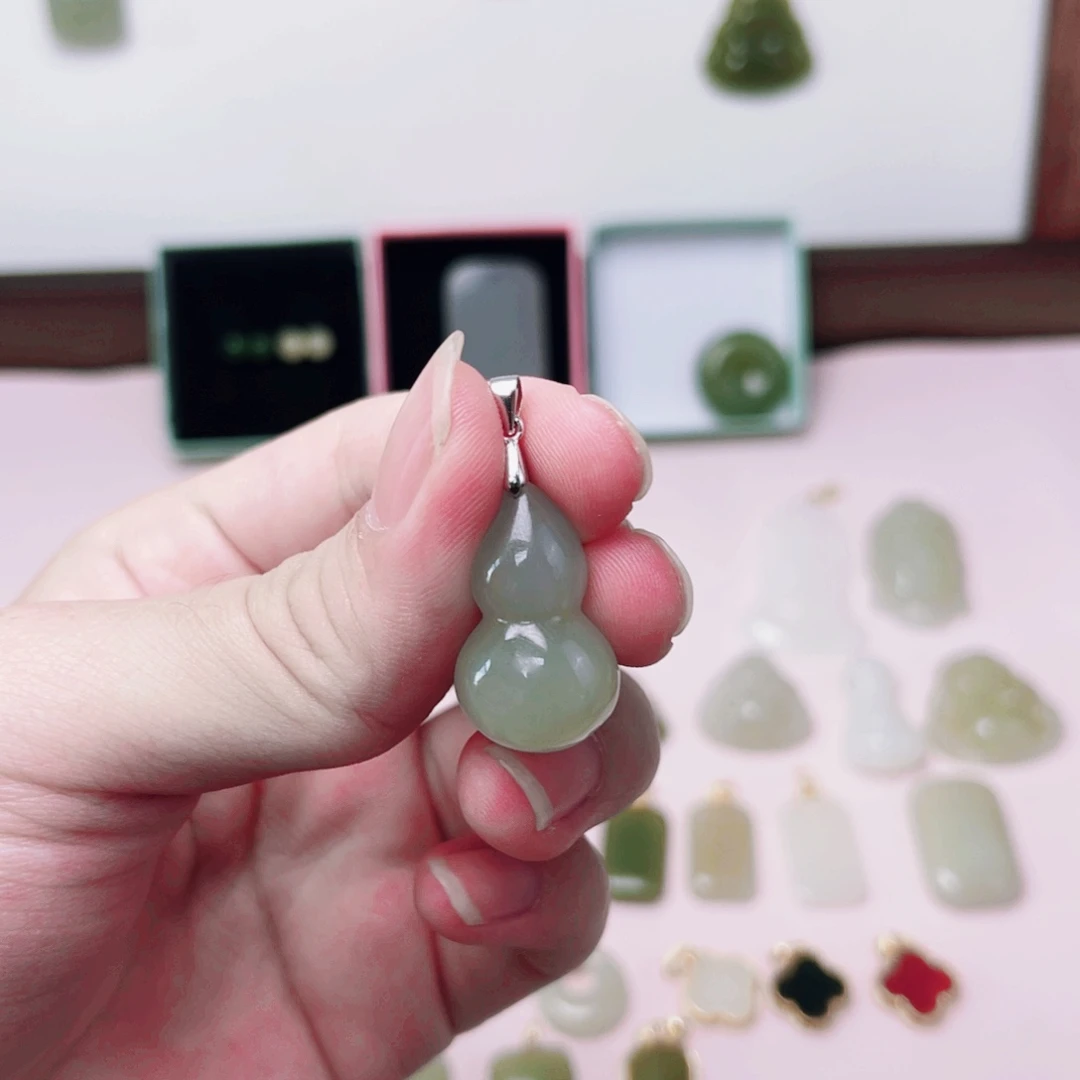 吊坠(不含链)银S925镶嵌和田玉