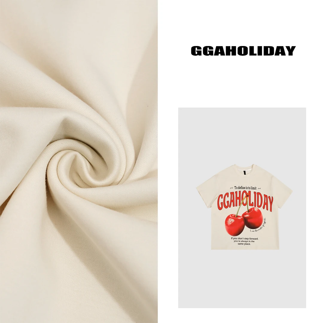 GGAHOLIDAY设计师美式休闲复古宽松印花短袖T恤情侣上衣-152388