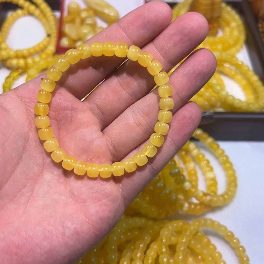 蜜蜡未镶嵌裸石手串