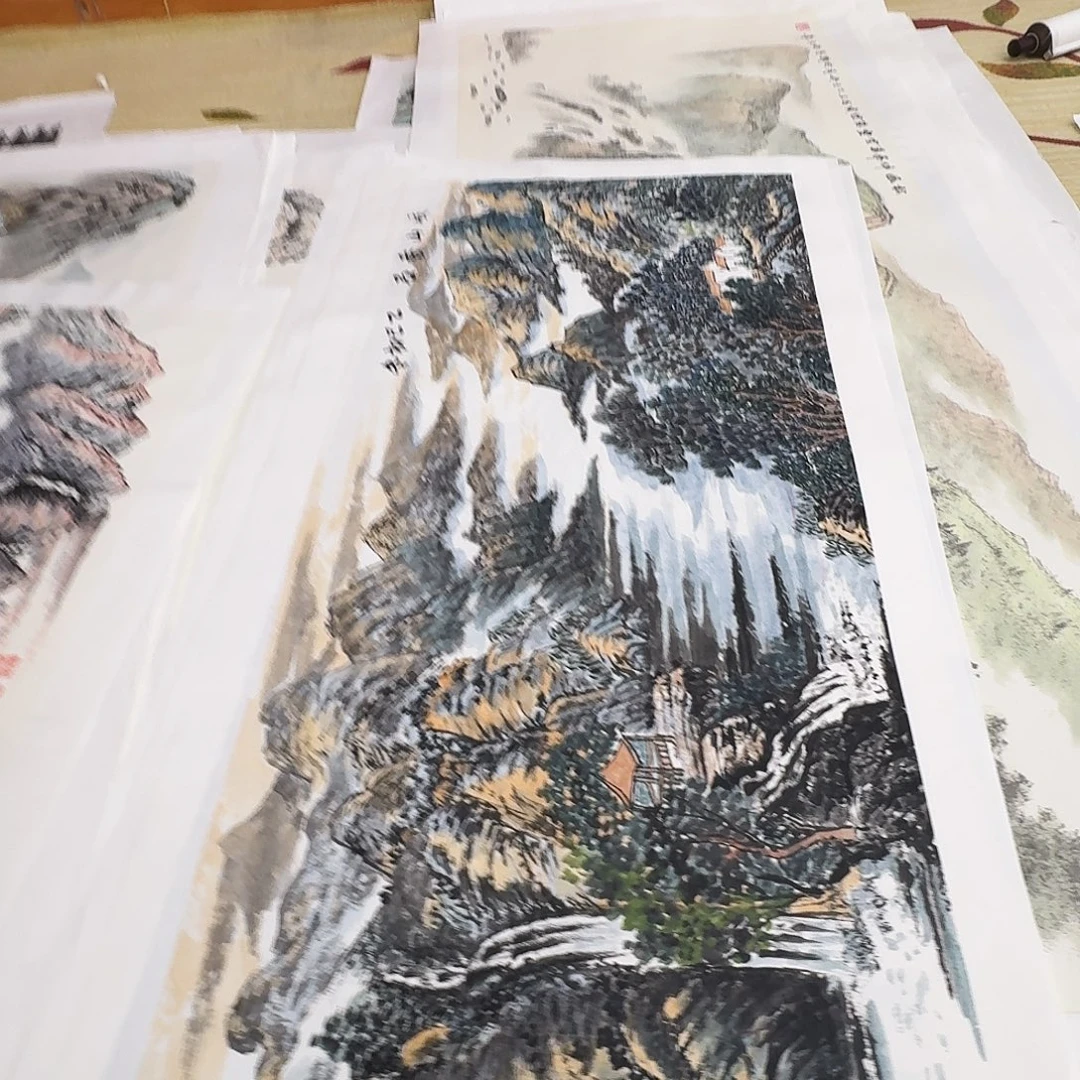 国画四尺整纸手绘作品