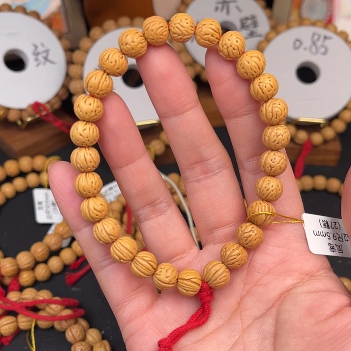 涛***哥手串桃核凤鸾边尺0.95抛光27颗尺寸误差0.5mm之间