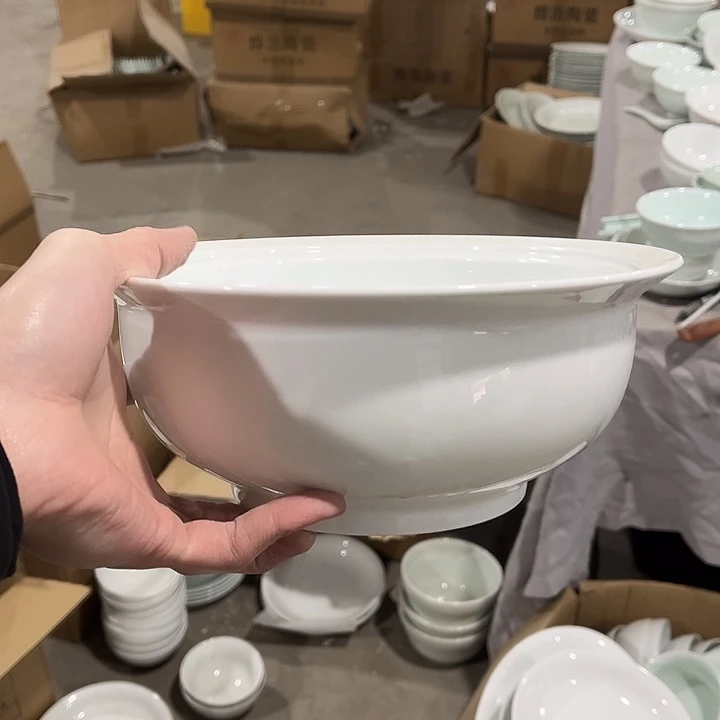 瓷片高白泥9.5英寸无盖品锅两个微瑕包邮