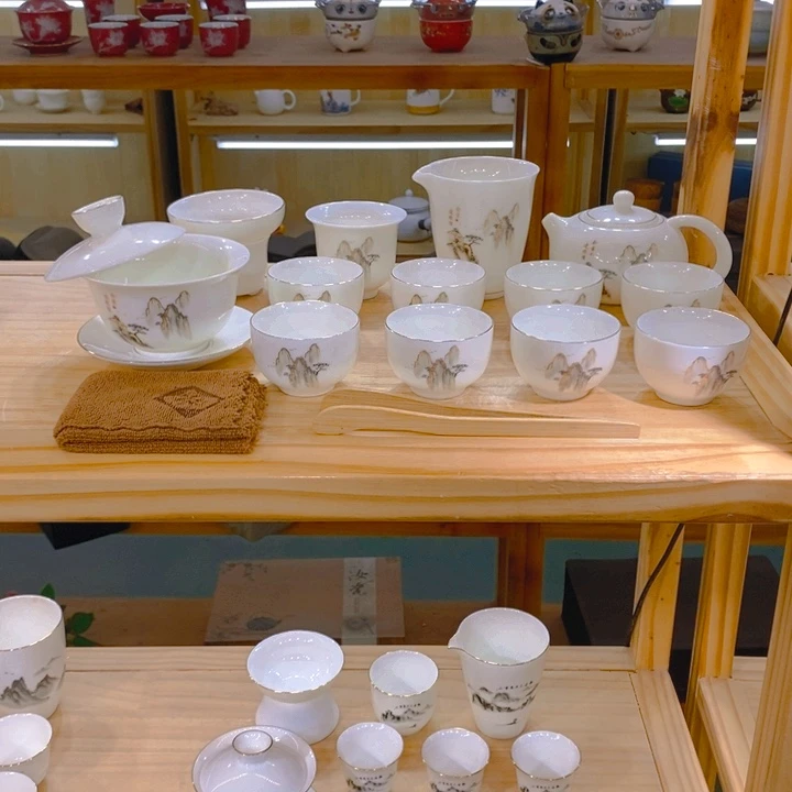 【不止】羊脂玉瓷茶具套装