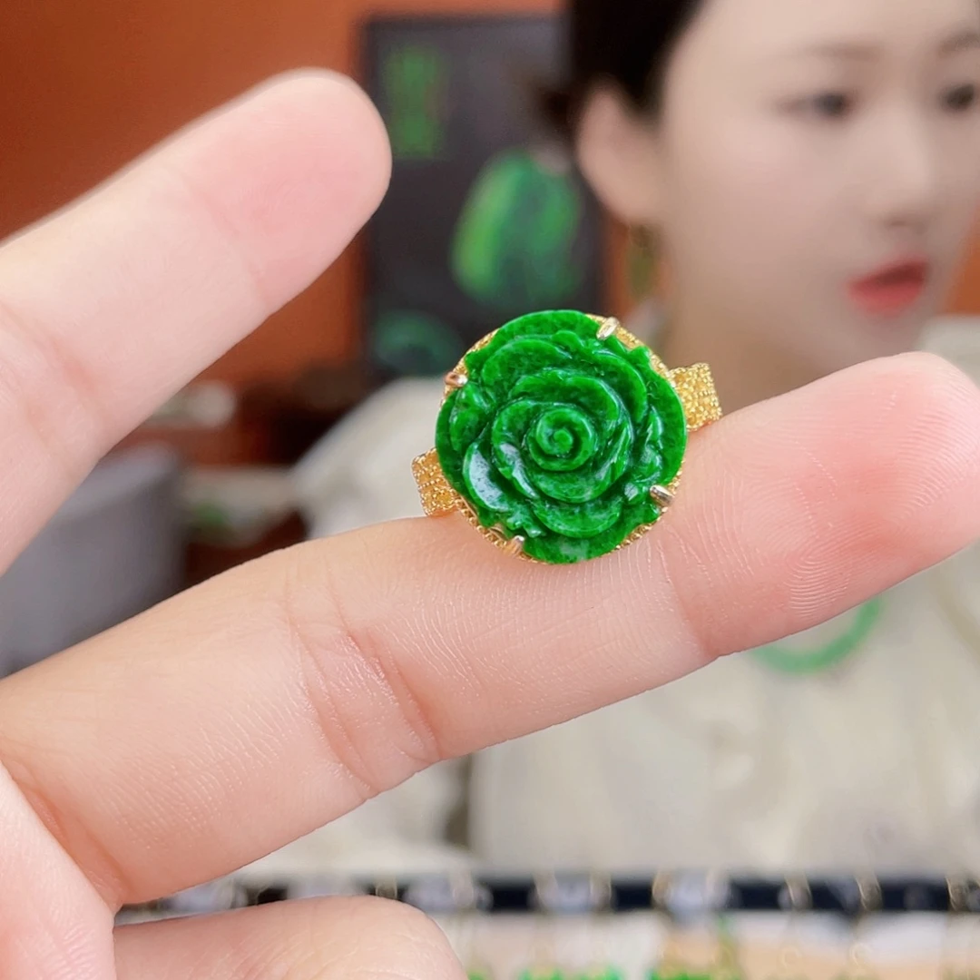 翡翠银S925镶嵌耳饰