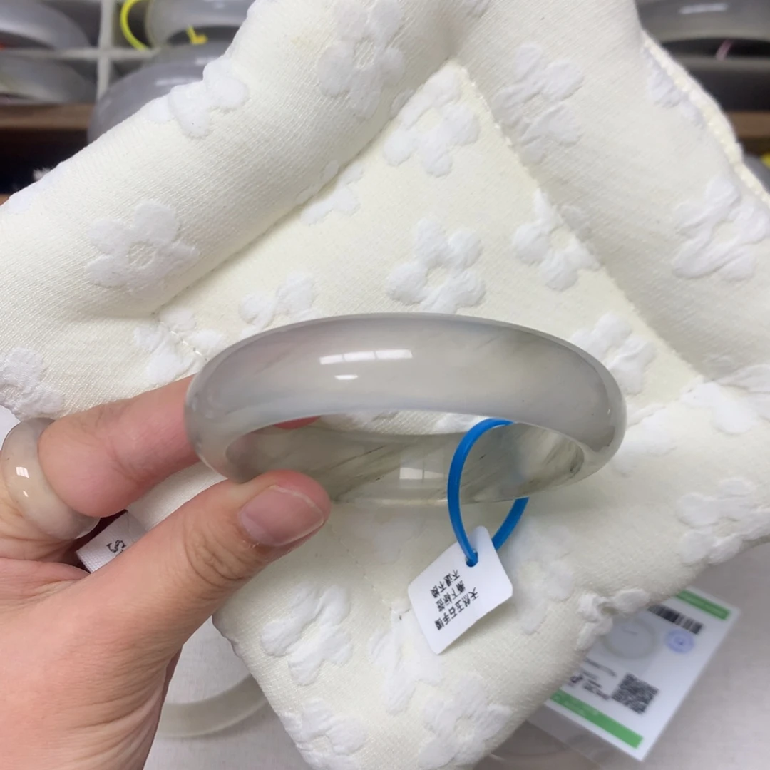 非金属6A55.5抹茶手镯放漏