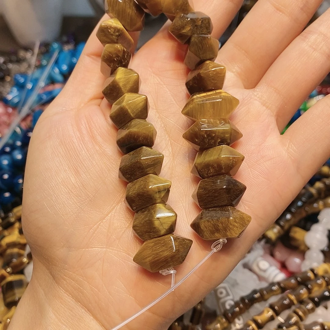 玛瑙/玉髓散珠5****4天然虎眼双尖