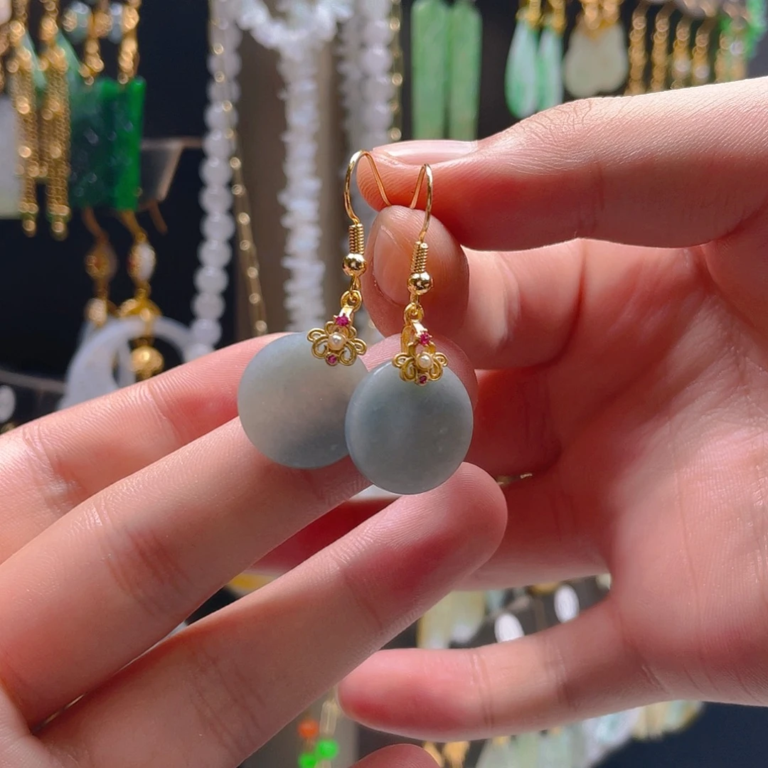 翡翠未镶嵌耳饰翡翠