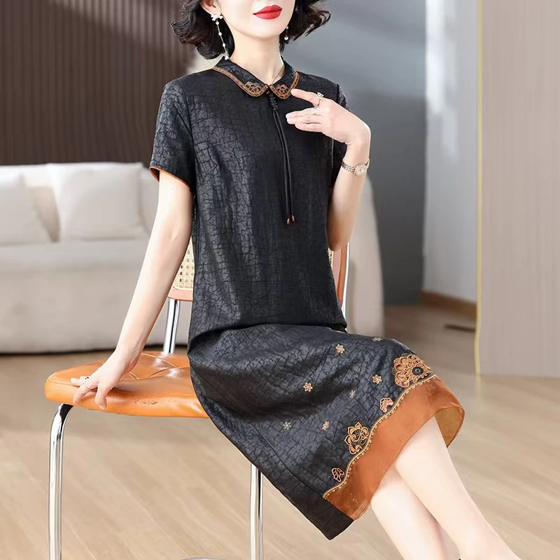 【古着真丝店】19-159秒拍链接1号高品质真丝气质中长款