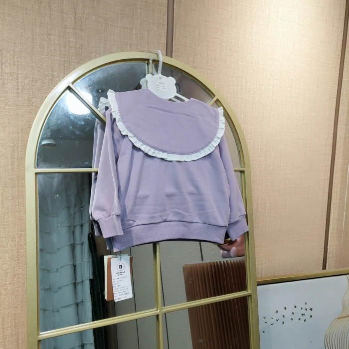 AD293   宝宝紫色娃娃领单上衣