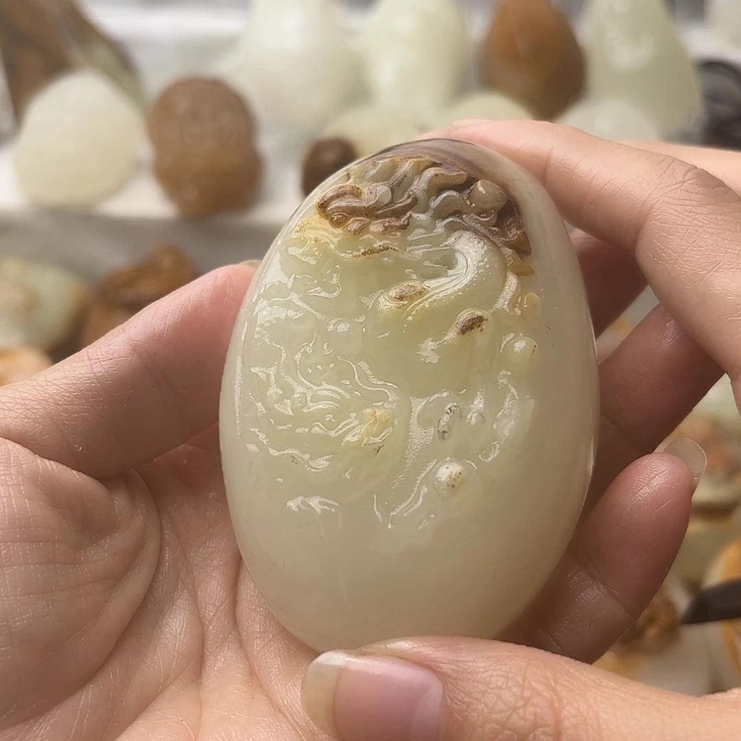 石材方解石手把摆件不退换龙