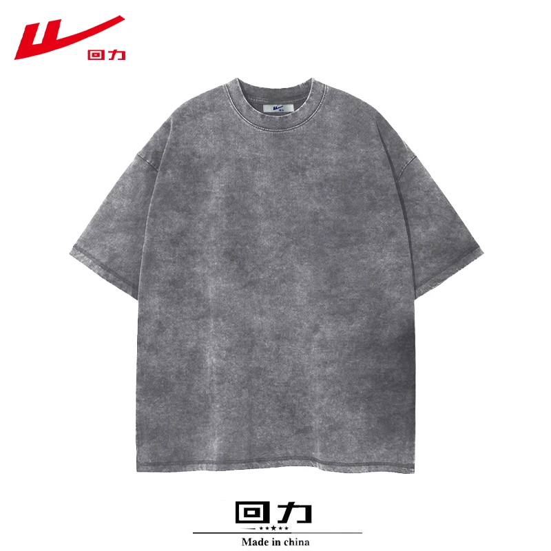 回力美式纯棉t恤男女短袖上衣服小众设计感夏季宽松半袖夏装情侣