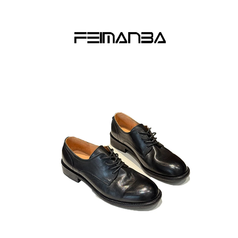 新款乐福手工德比复古朋克风德比乐福鞋小皮鞋