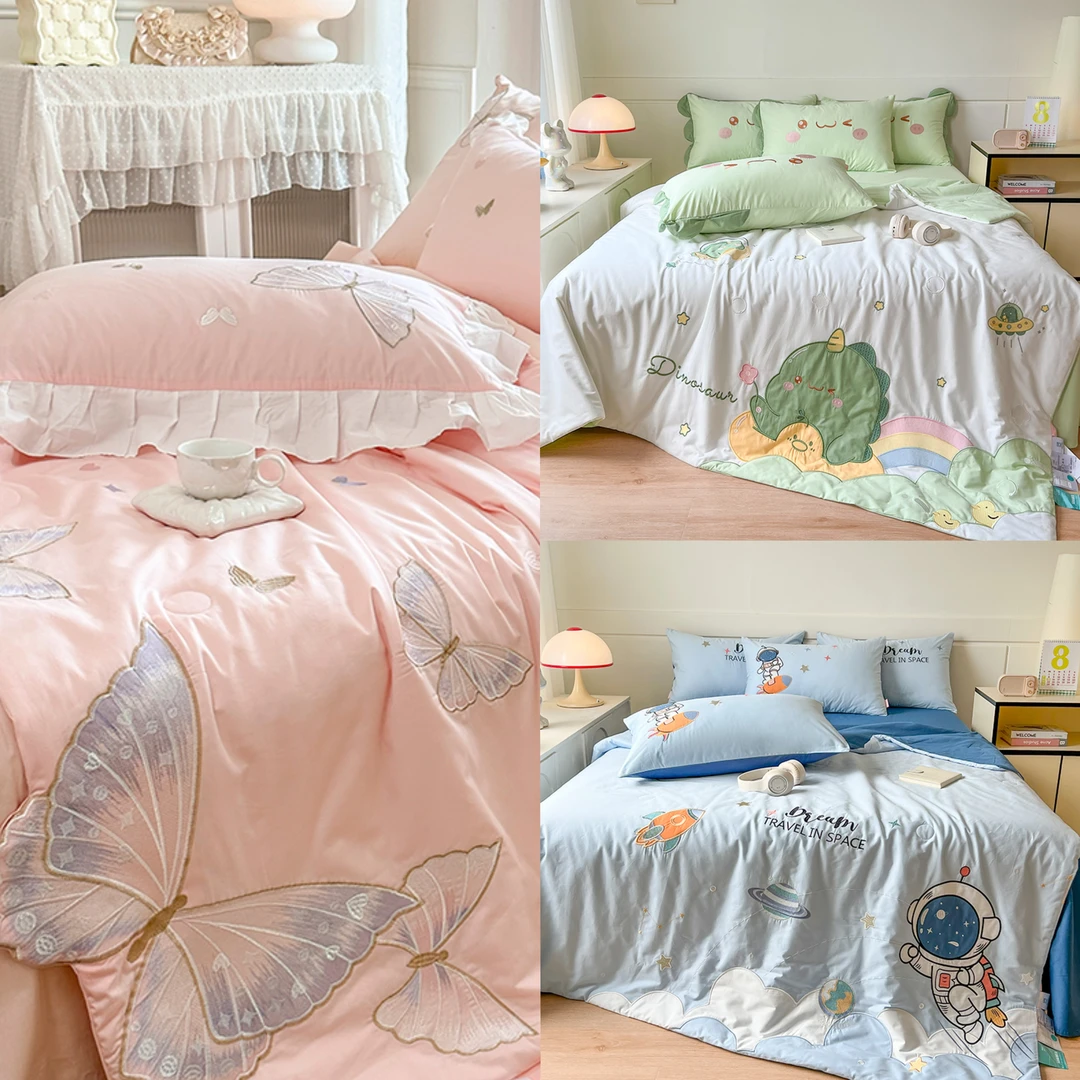 【3个花型】经典款夏被合集 可爱卡通风 刺绣款 亲肤柔软