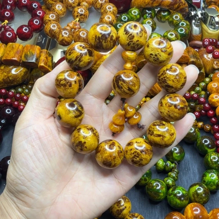 松木琥珀木文玩手串