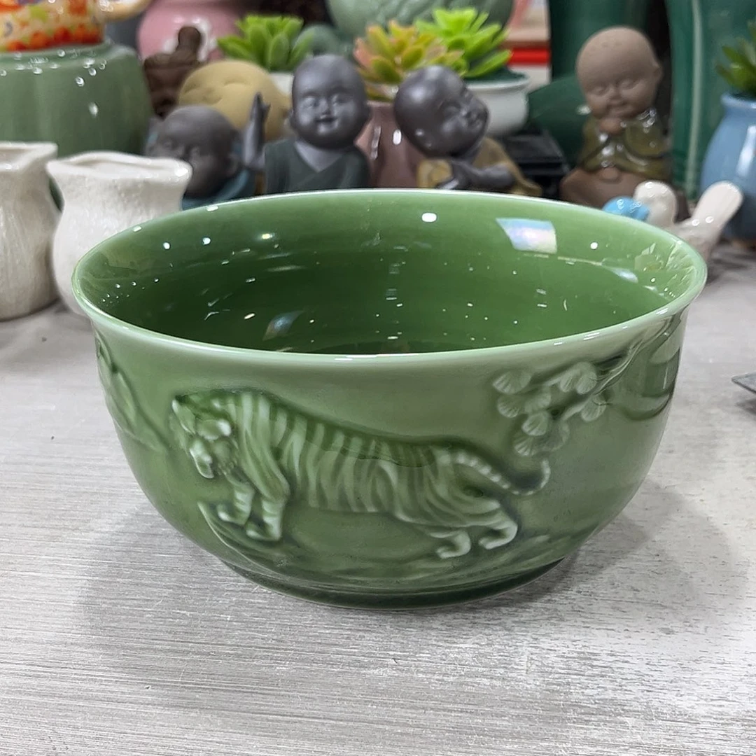 陶瓷绿植多肉微瑕花盆口径17*8.5虎