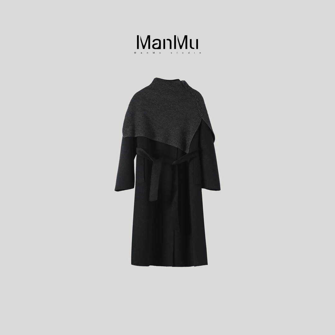 满目ManMu 【张琪专属】高级定制秋季时尚百搭羊绒羊大衣350536