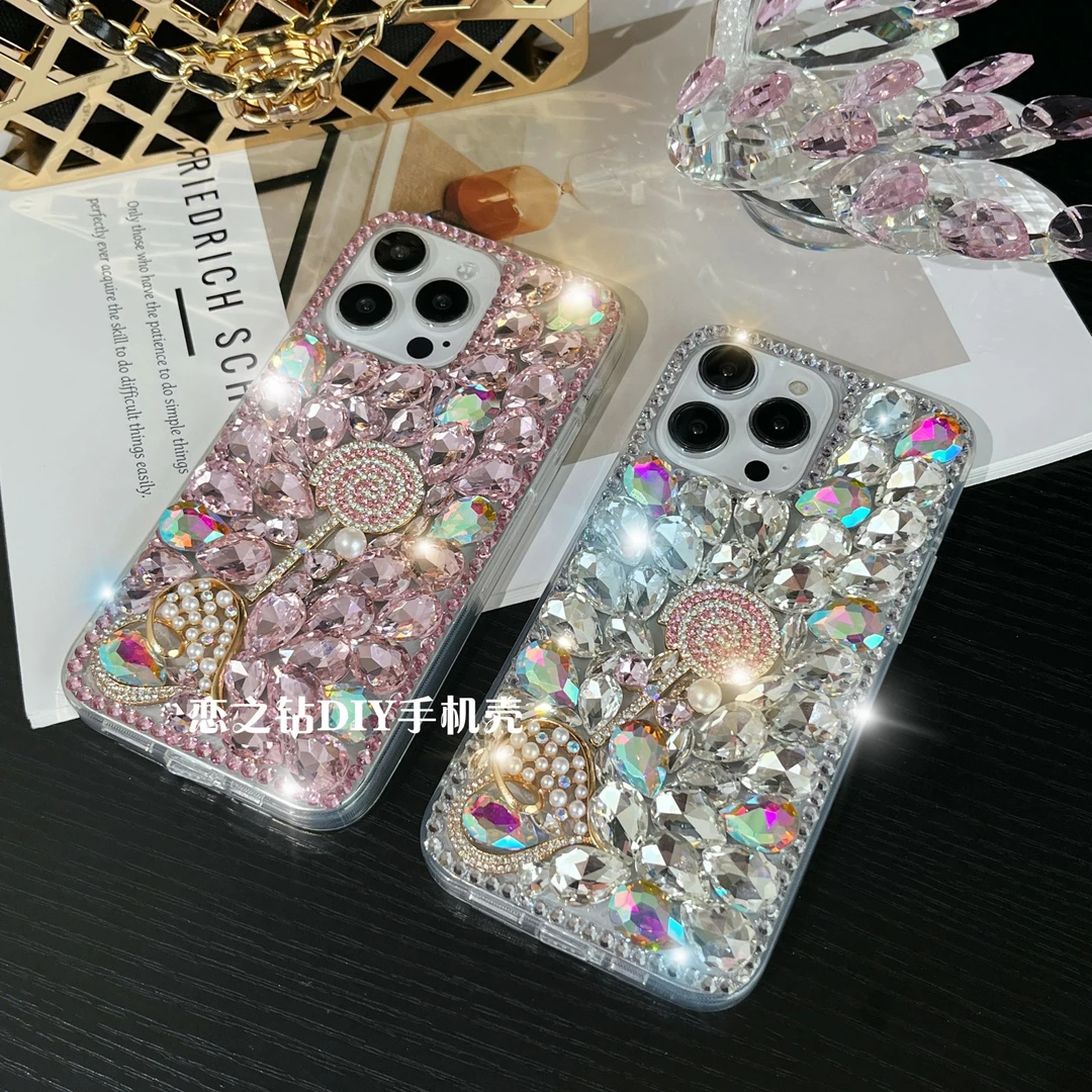 适用苹果16/华为/oppo/vivo透明高端棒棒糖手机壳女款网红ins全包