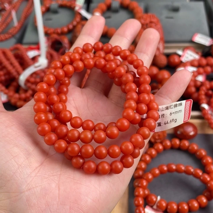 烈***情南红玛瑙未镶嵌多圈6➕