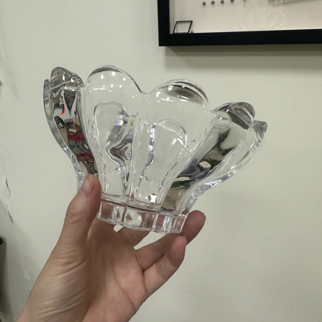 捷克水晶花朵碗小吃零食碗客厅果斗沙拉碗果盘