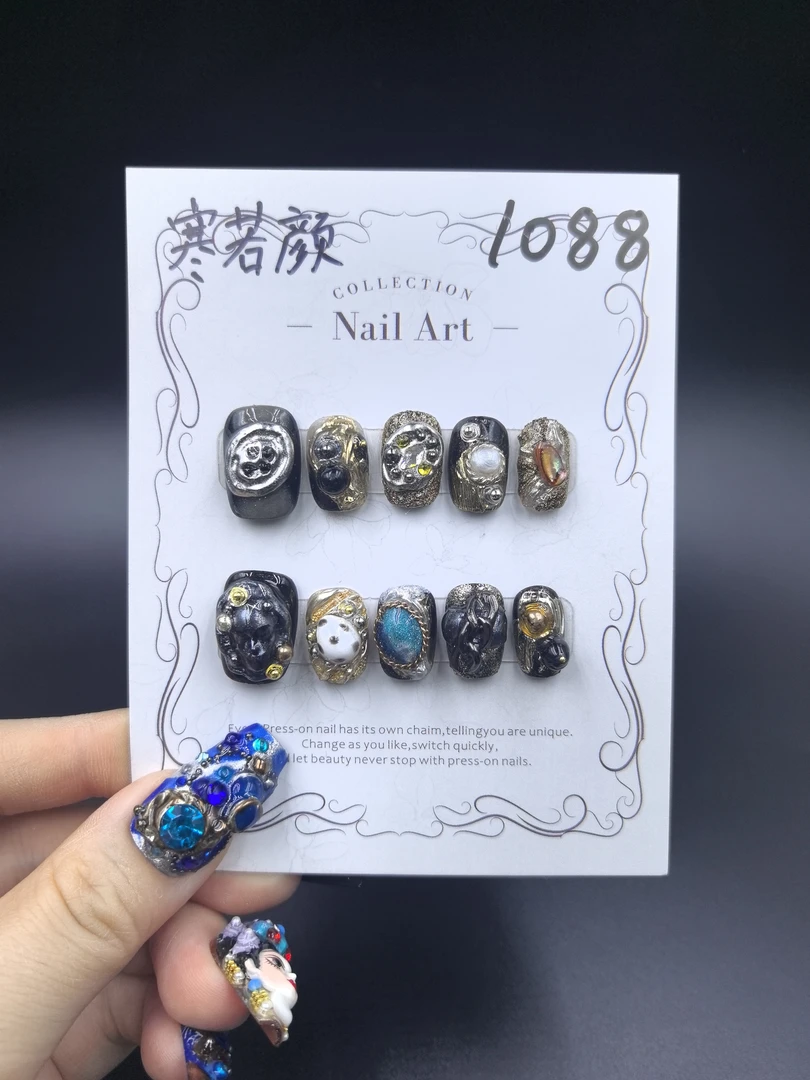 安夏 寒若颜 瘦瘦甲 纯手工穿戴甲10片