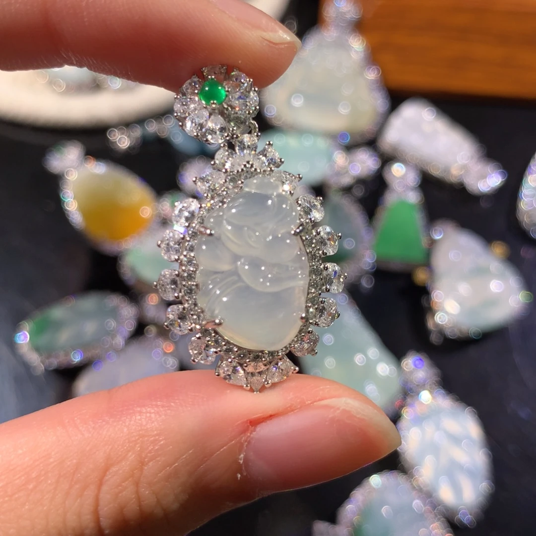 翡翠银S925镶嵌颈饰