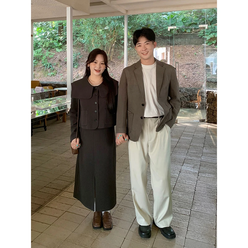 KMZY/KMZY山_山【赫拉】微胖女装韩系秋冬时尚显瘦气质海军领短外