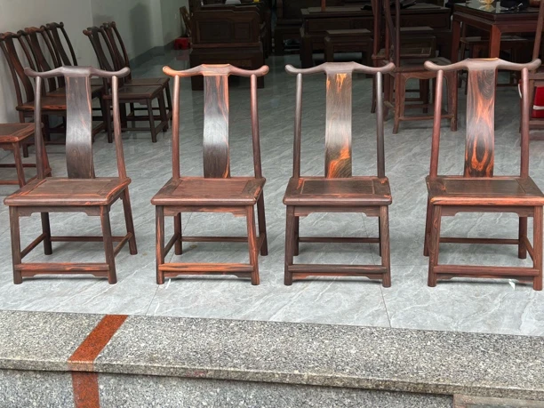 大红酸枝小官帽椅