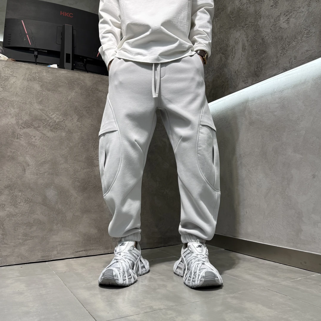 2026年款男士束脚裤裤子运动百搭宽松潮流纯色韩版休闲裤抽绳长裤