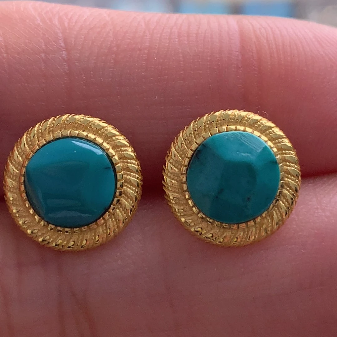 未镶嵌绿松石耳钉