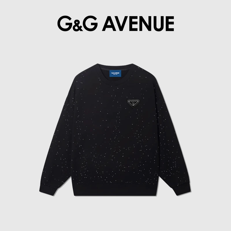 法国G&G AVENUE轻奢潮牌满天星三角标圆领卫衣男女同款-GW2324126