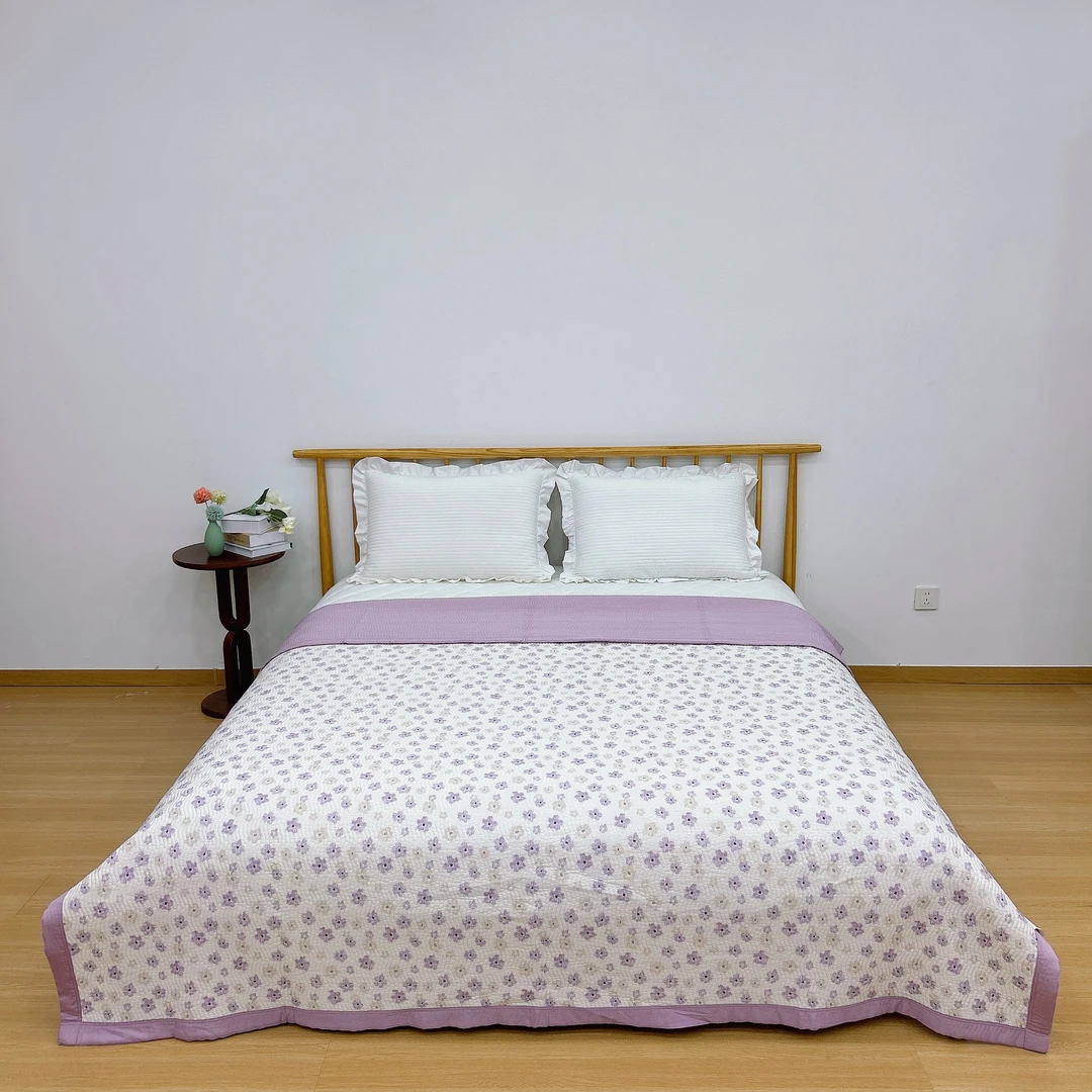 有瑟【木槿花-天丝床盖】高端轻奢天丝莱赛尔床盖 可铺可盖四季毯