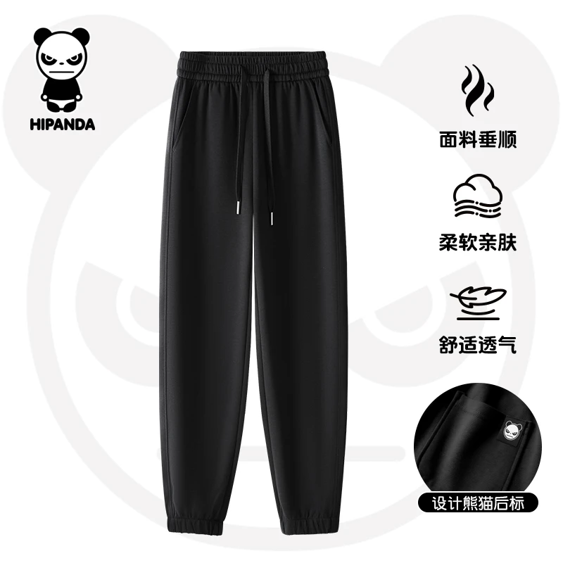 “你好熊猫”Hi Panda薄款男士卫裤2025夏季新款束脚运动百搭裤子
