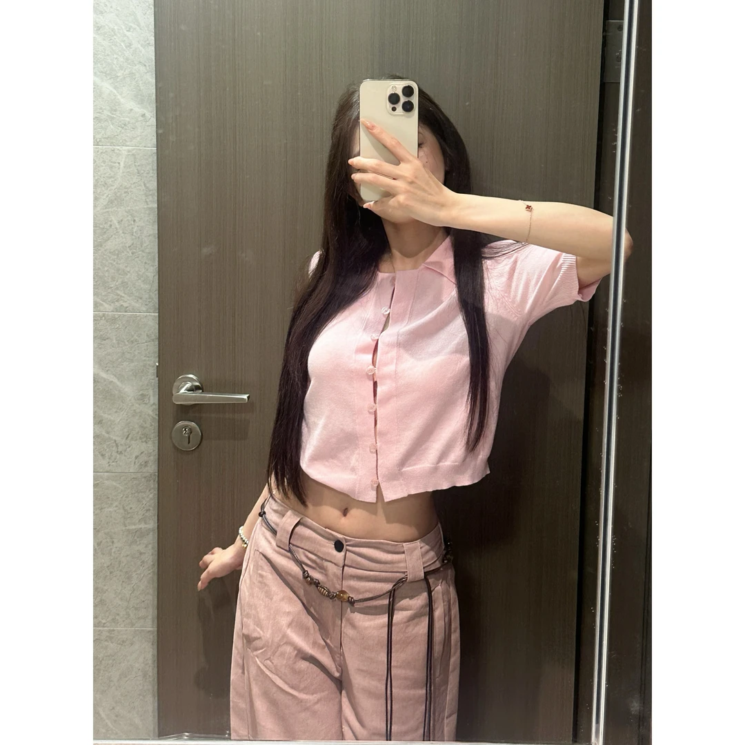 withmin白兔 西柚苏打 装饰腰绳休闲裤小众设计直筒阔腿裤2523377