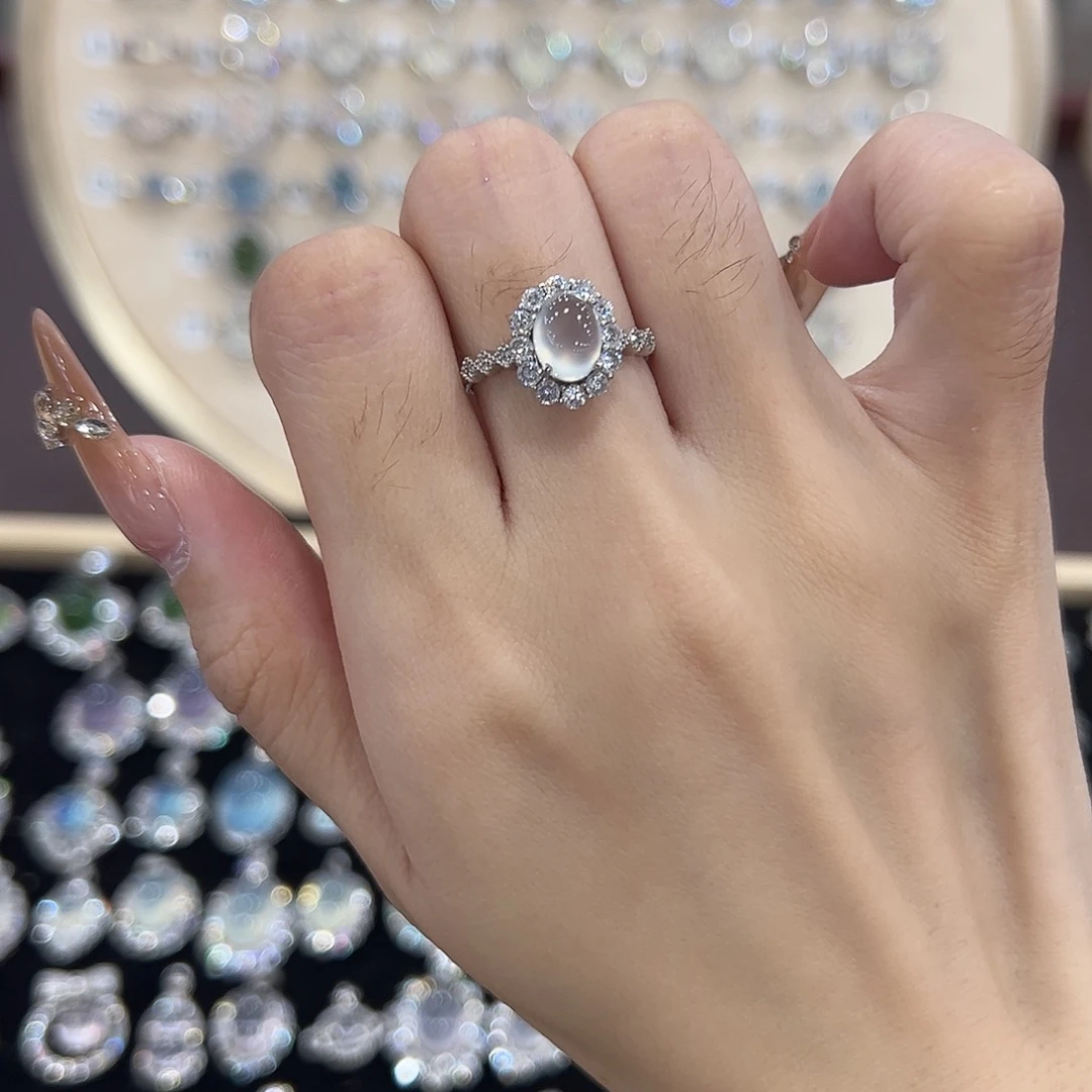 银S925镶嵌蛇纹石玉戒指