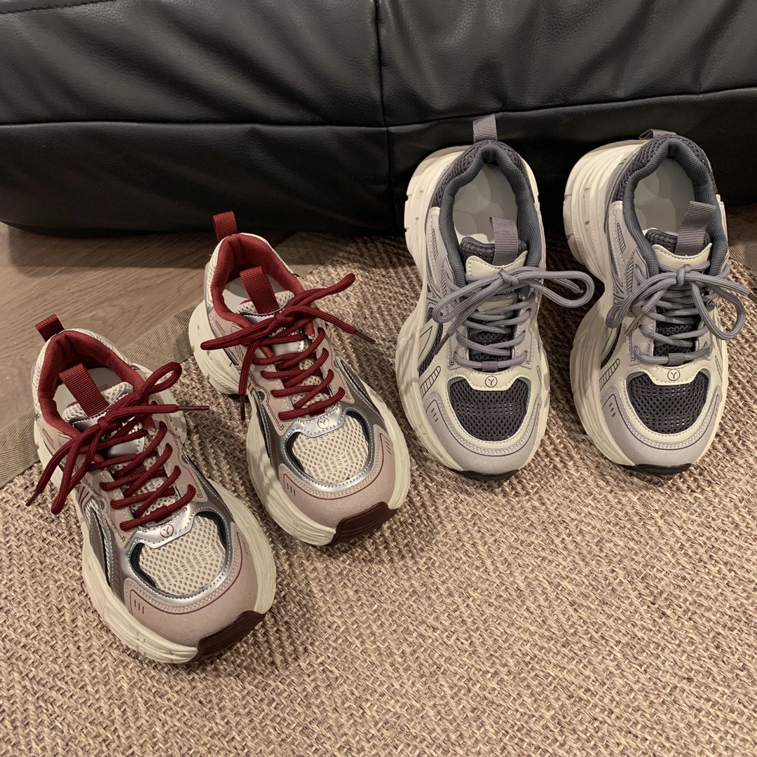 贾不假老爹鞋女2025春季新款潮流复古小个子厚底轻便舒适运动鞋冬