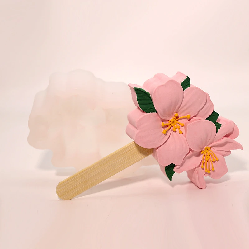 花卉网红摆摊街道硅胶古风文创流动车景区制冰雪糕桃花模具