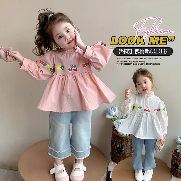 喜遇XIYU&衬衫韩版春秋印花女童中小童